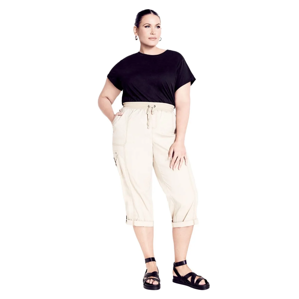 Cotton Roll Up Capri by Avenue
