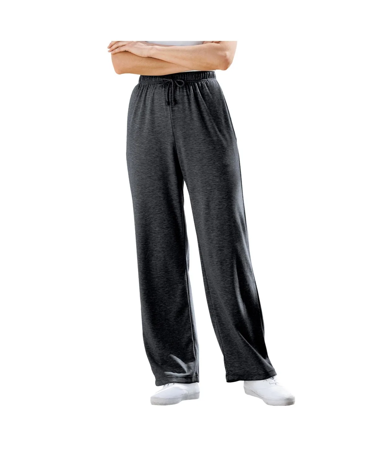 Sport Knit Straight-Leg Pull-On Pants by Woman Within