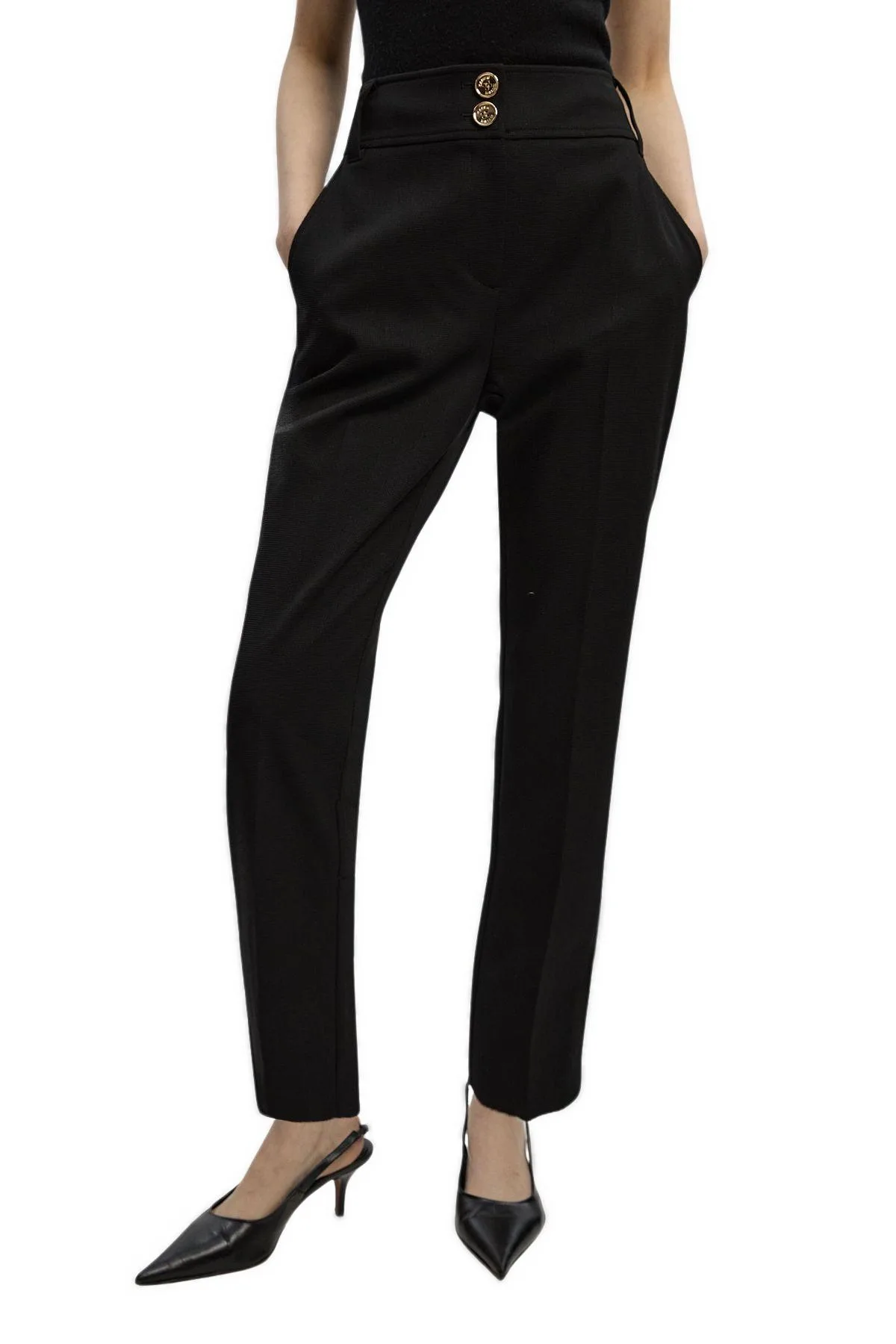 Textured Straight Leg Trousers