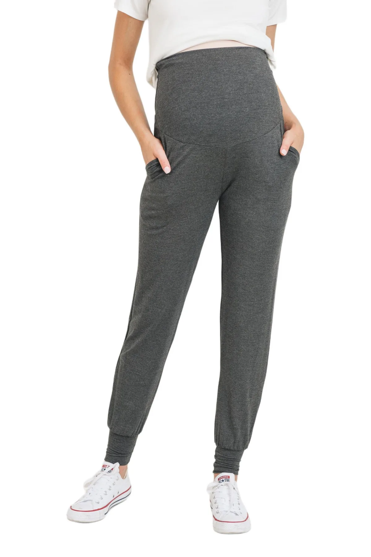 Over-the-Belly Pull-On Joggers with Side Pockets by Hello Miz