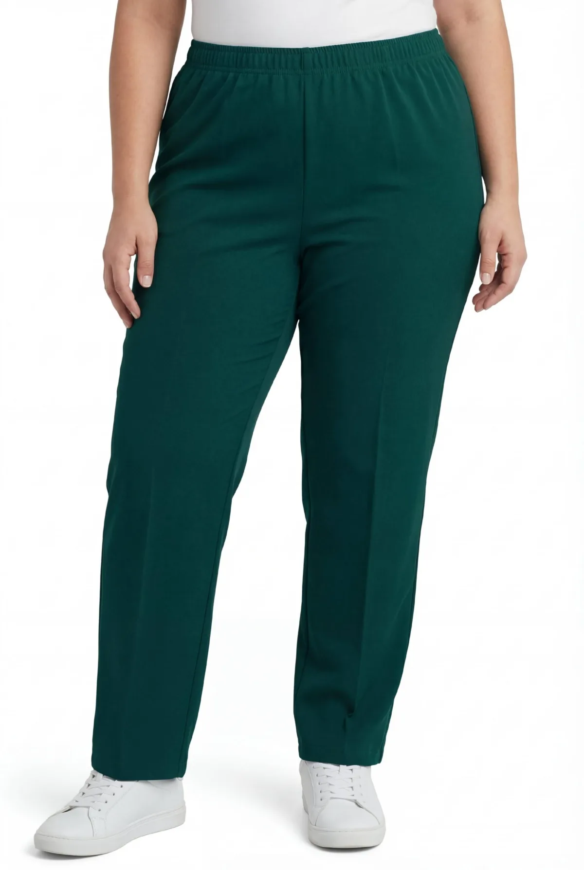 Within Tall Knit Hassle-Free Pull-On Elastic-Waist Pants by Woman Within