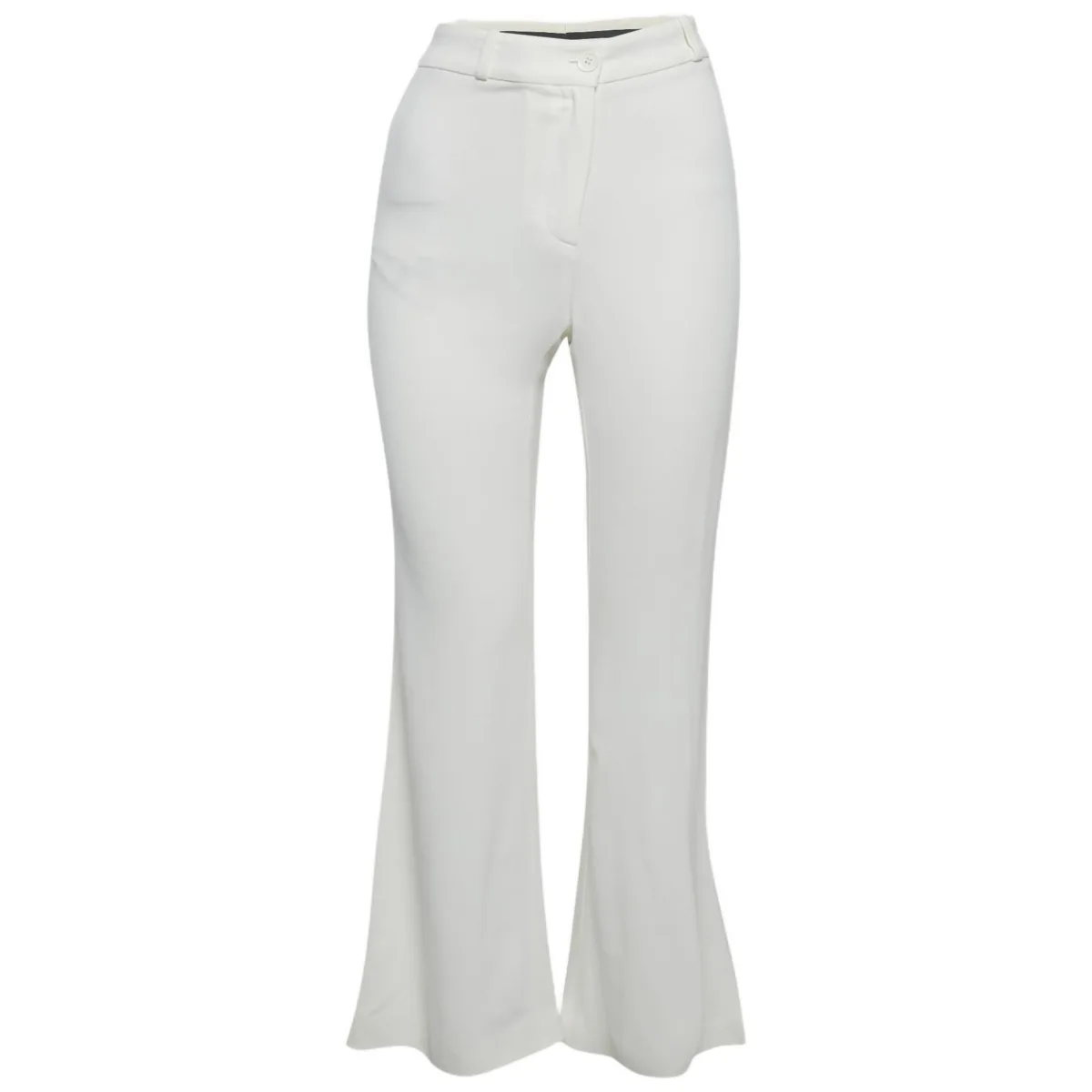 White Crepe Flared Leg Pants by Pre-owned Roberto Cavalli