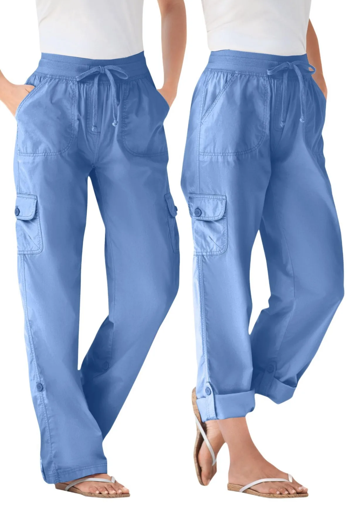 Convertible Length Cargo Pant/Capri by Woman Within