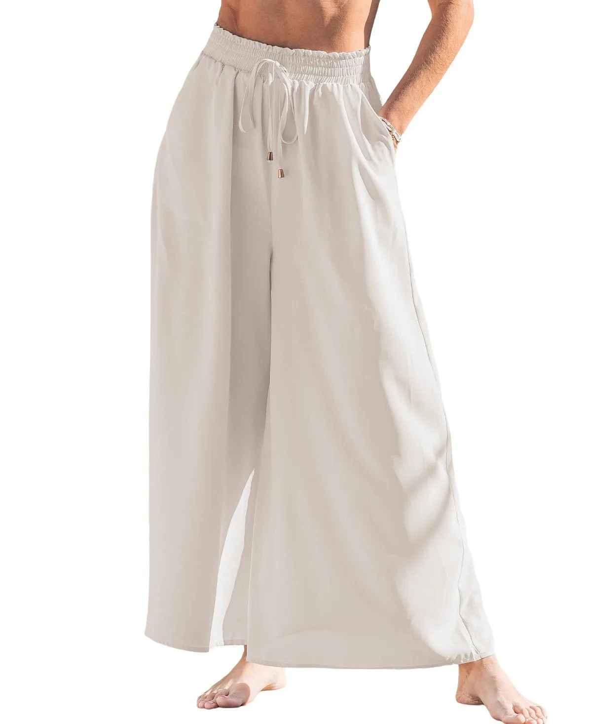 Wide Leg Pull-On Long Pants by Cupshe