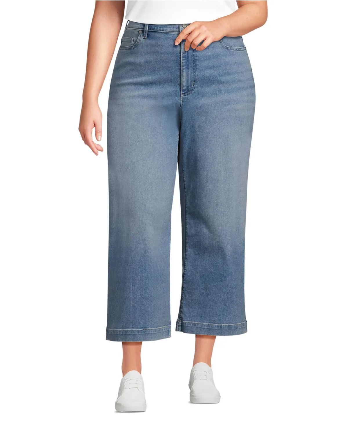 Recover Denim High Rise Wide Leg Crop Jeans