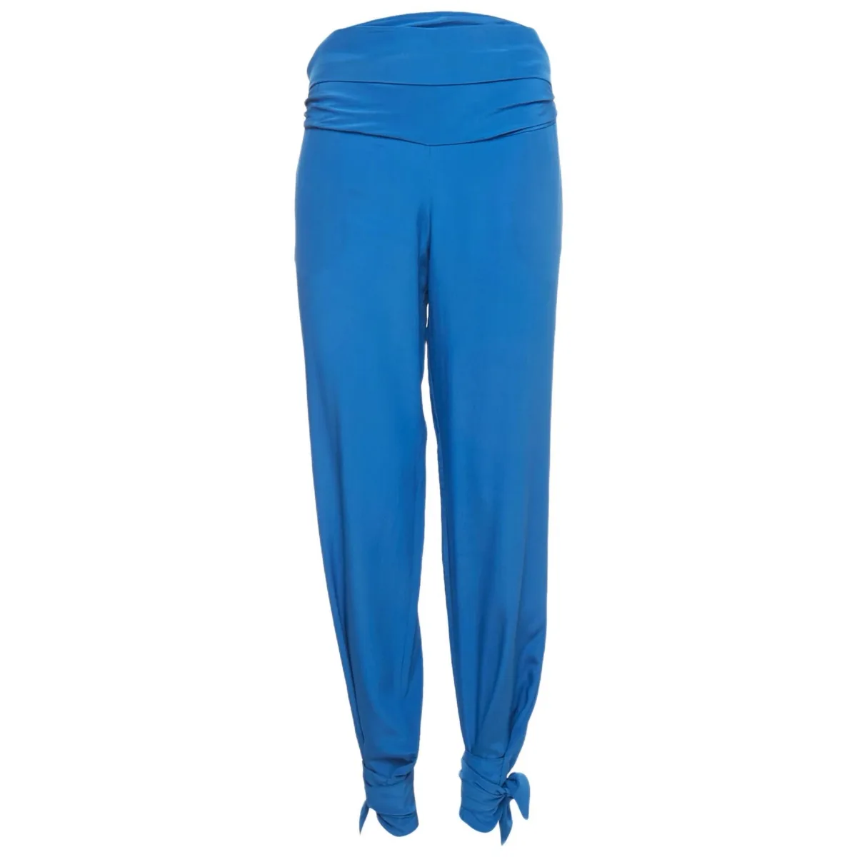 Blue Silk Tie-Up Trousers by Pre-owned Roberto Cavalli