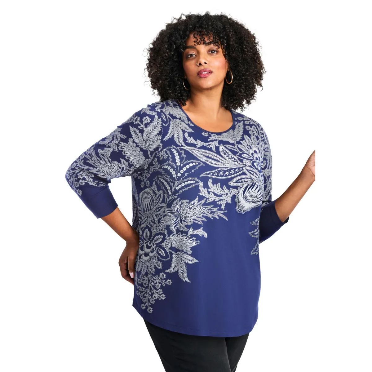 Millie 3/4 Sleeve Top by Avenue