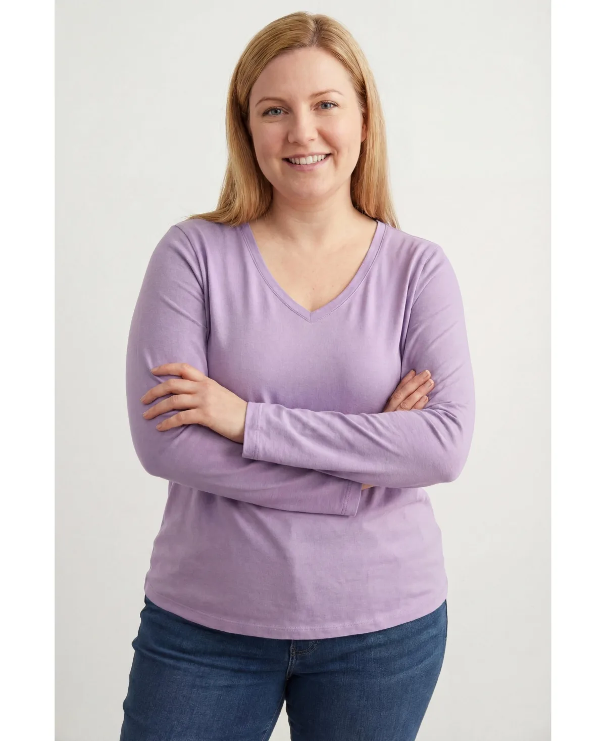 Perfect Long-Sleeve V-Neck Tee