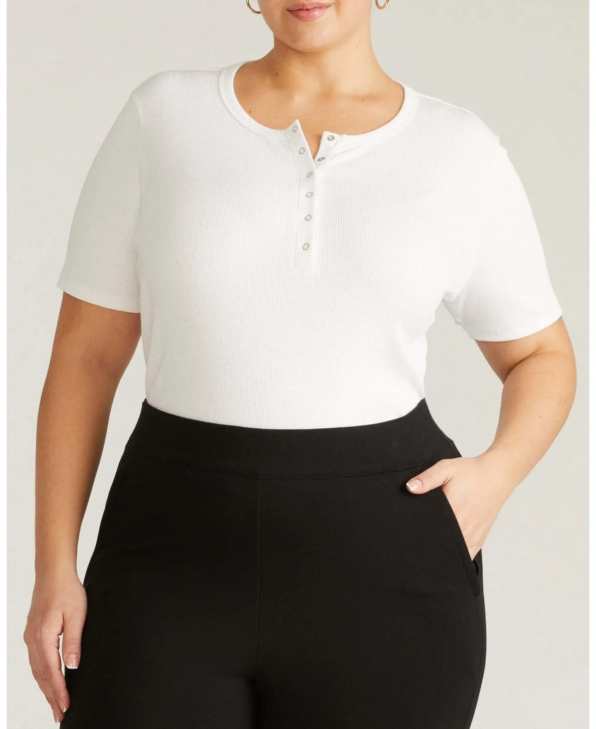 Henley Short Sleeve Ribbed Tee by Universal Standard