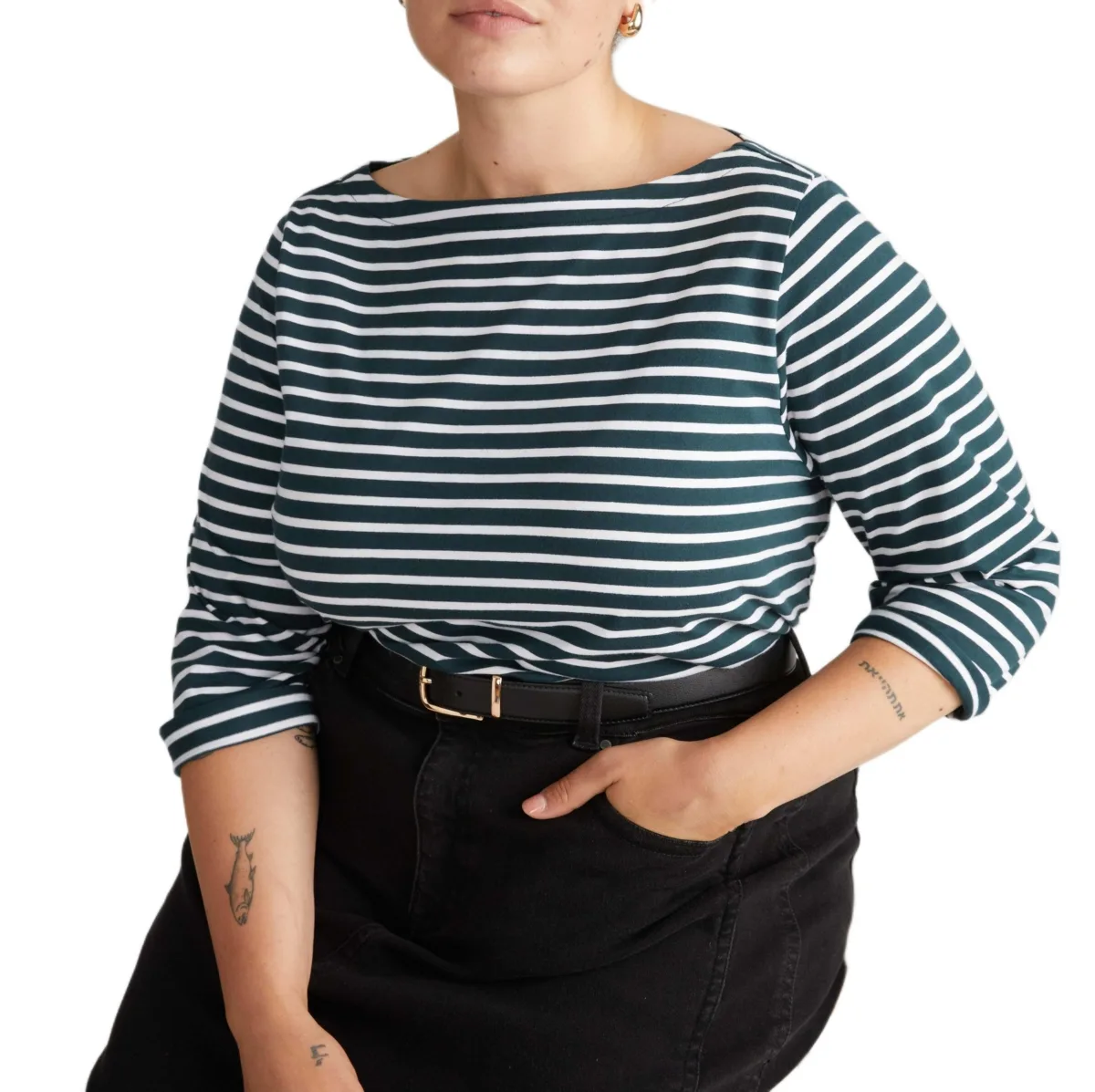 Belle Breton Stripe Jersey Tee by Universal Standard