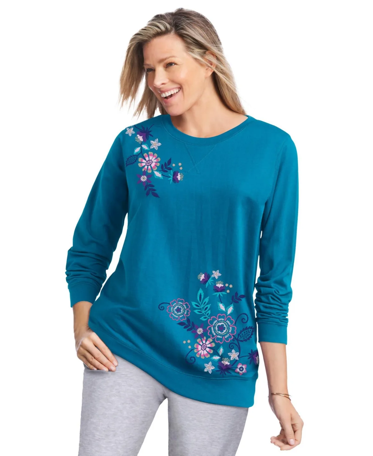 Printed Sweatshirt by Woman Within
