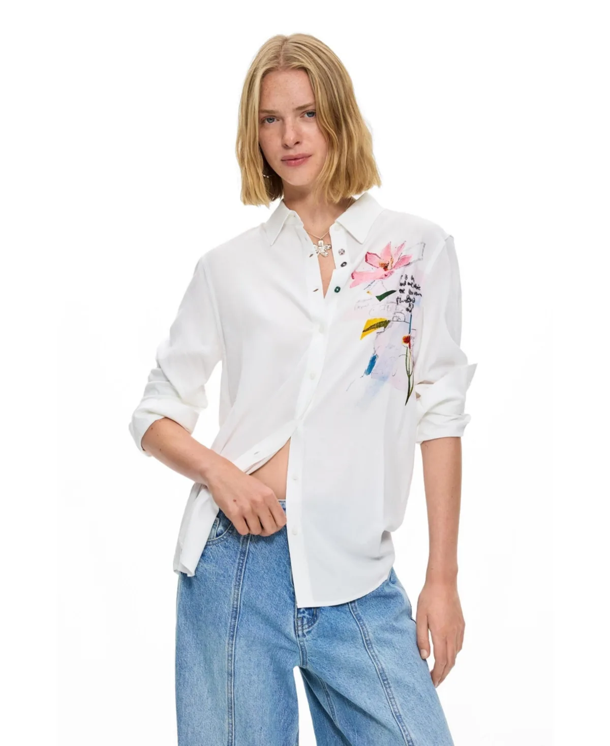 Embroidered Floral Shirt by Desigual