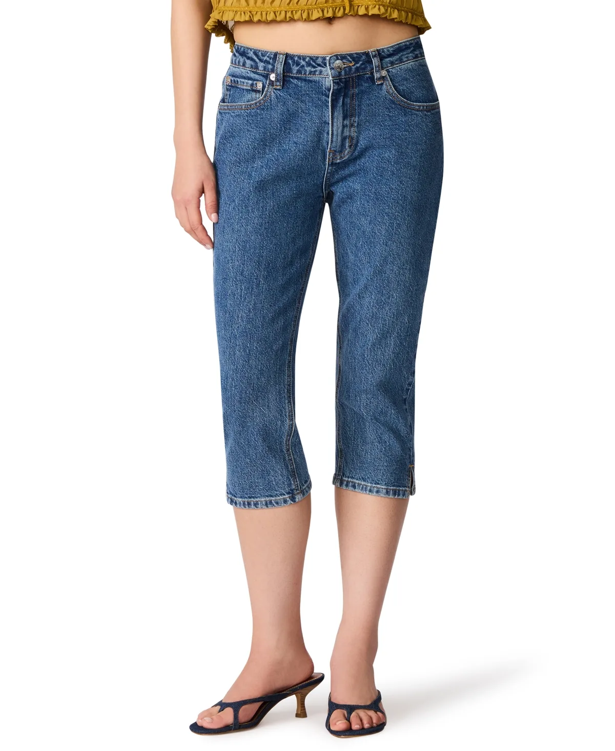 Devan Low-Rise Slim-Fit Capri Jeans by Steve Madden