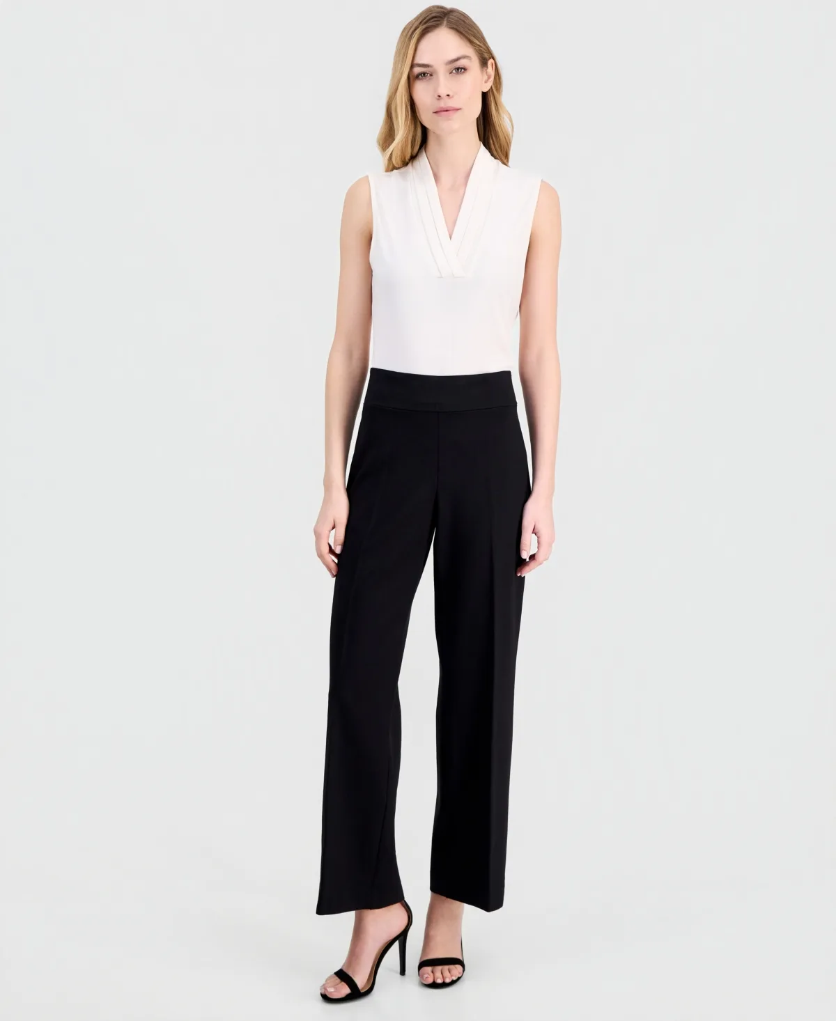 Pull-On Wide-Leg Pants by Anne Klein