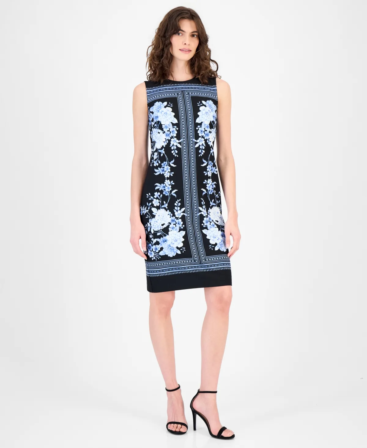 Printed Sleeveless Sheath Dress