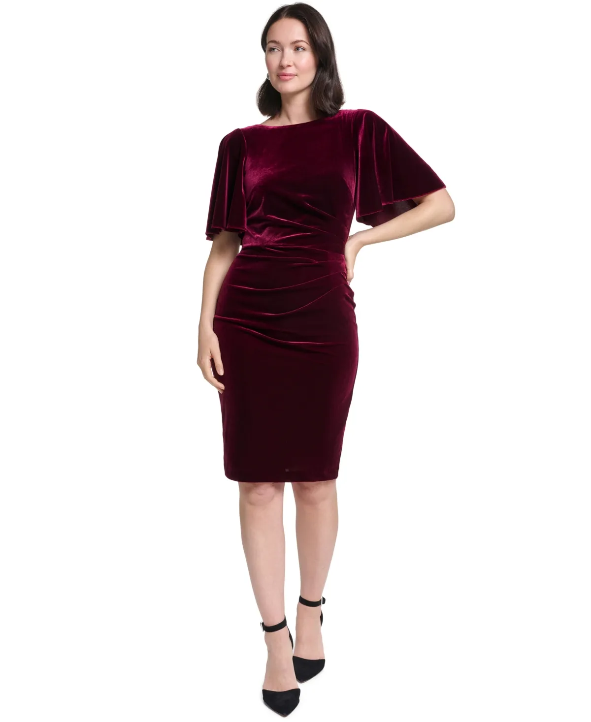 Boat Neck Velvet Dress by Jessica Howard