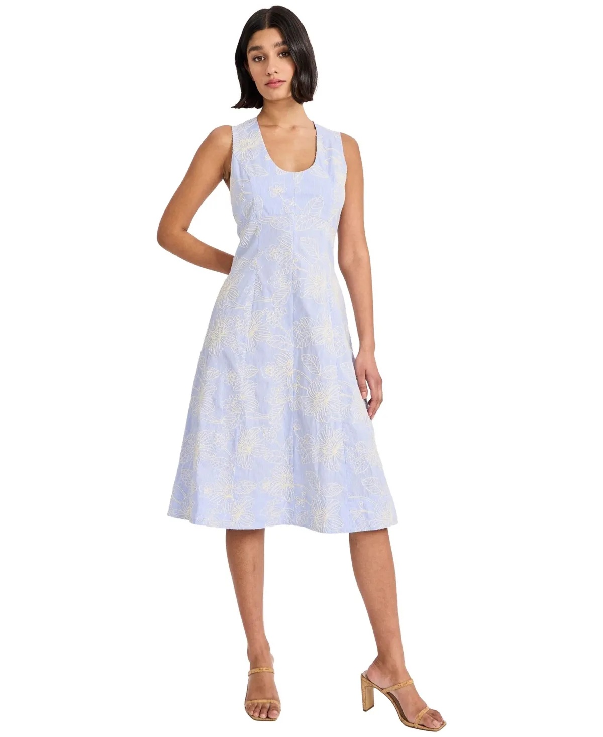 Sleeveless Scoop Neck Midi Dress
