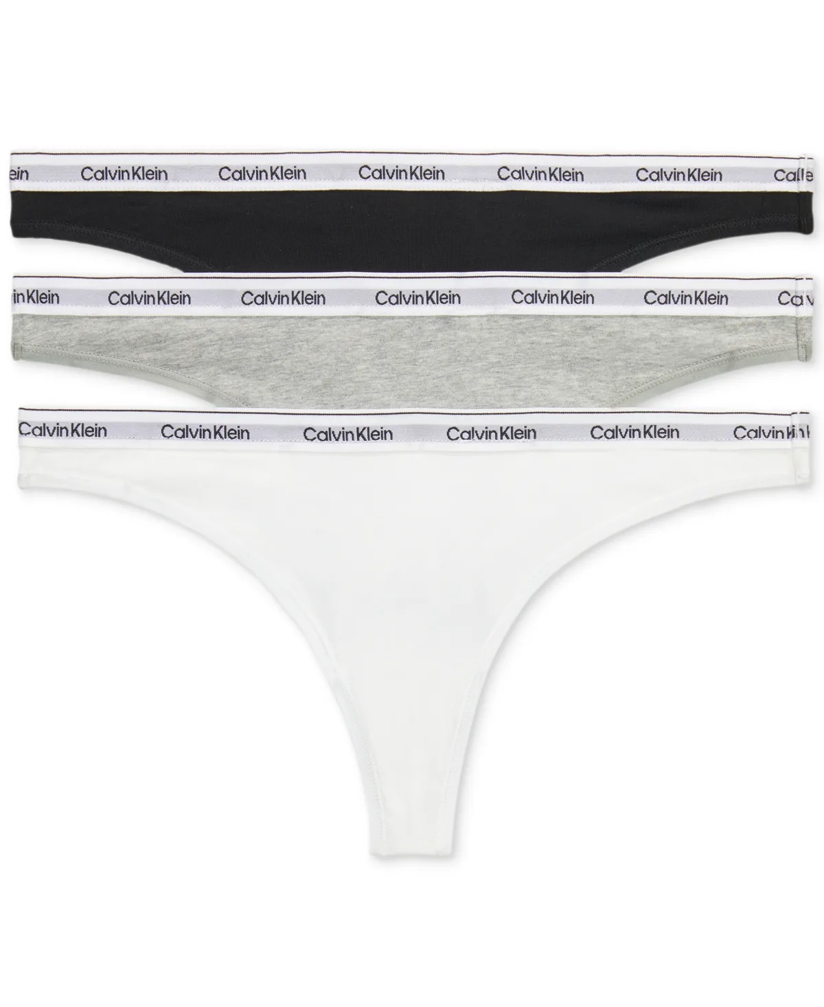 Modern Logo 3-Pack Thong Underwear by Calvin Klein