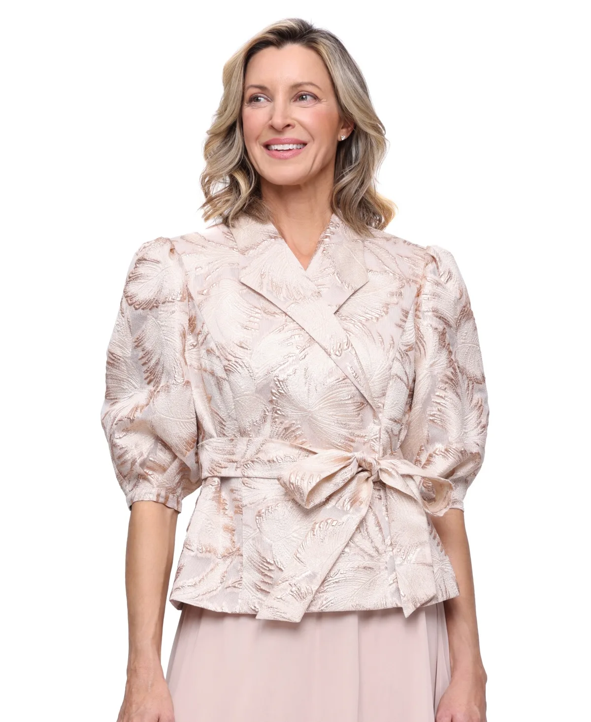 Jacquard V-Neck Top by Alex Evenings