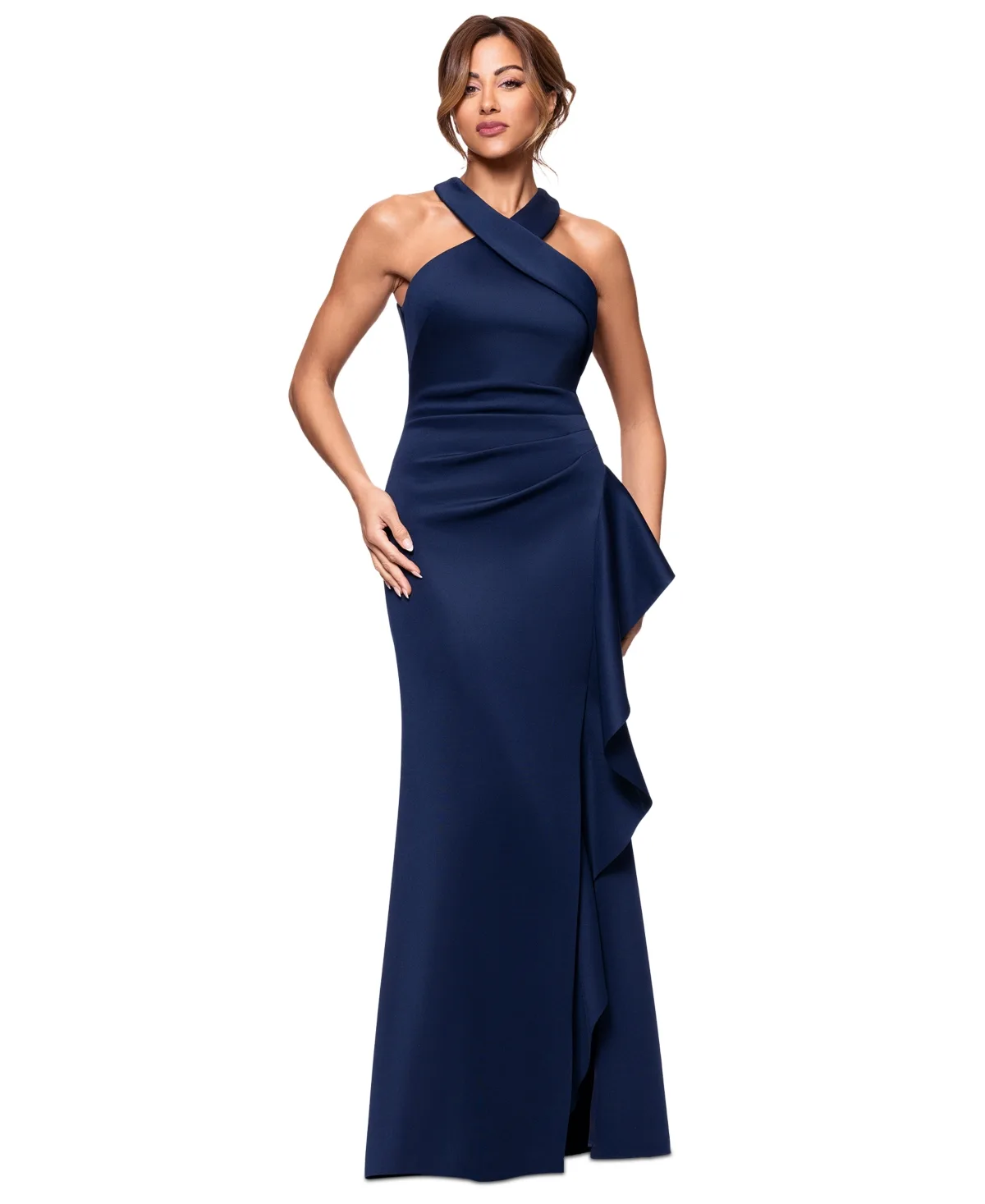 Ruffled Halter Gown by Xscape