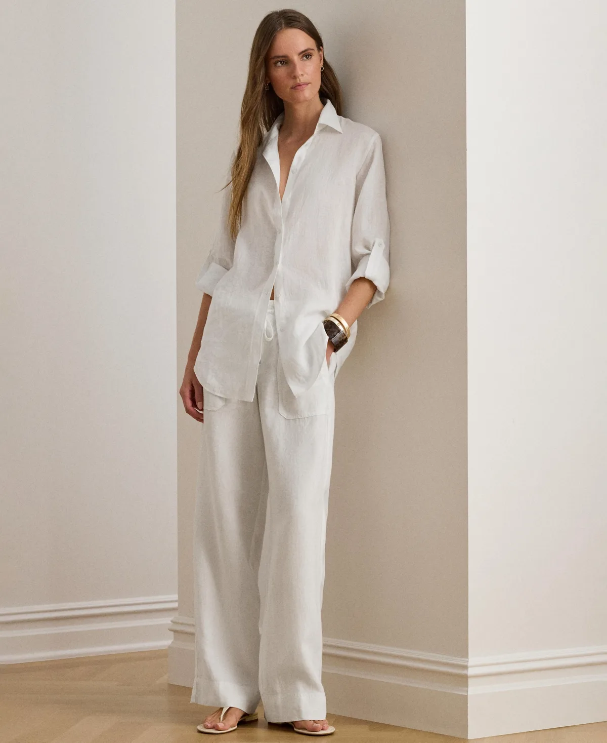 Wide-Leg 100% Linen Pants by Lauren Ralph Lauren