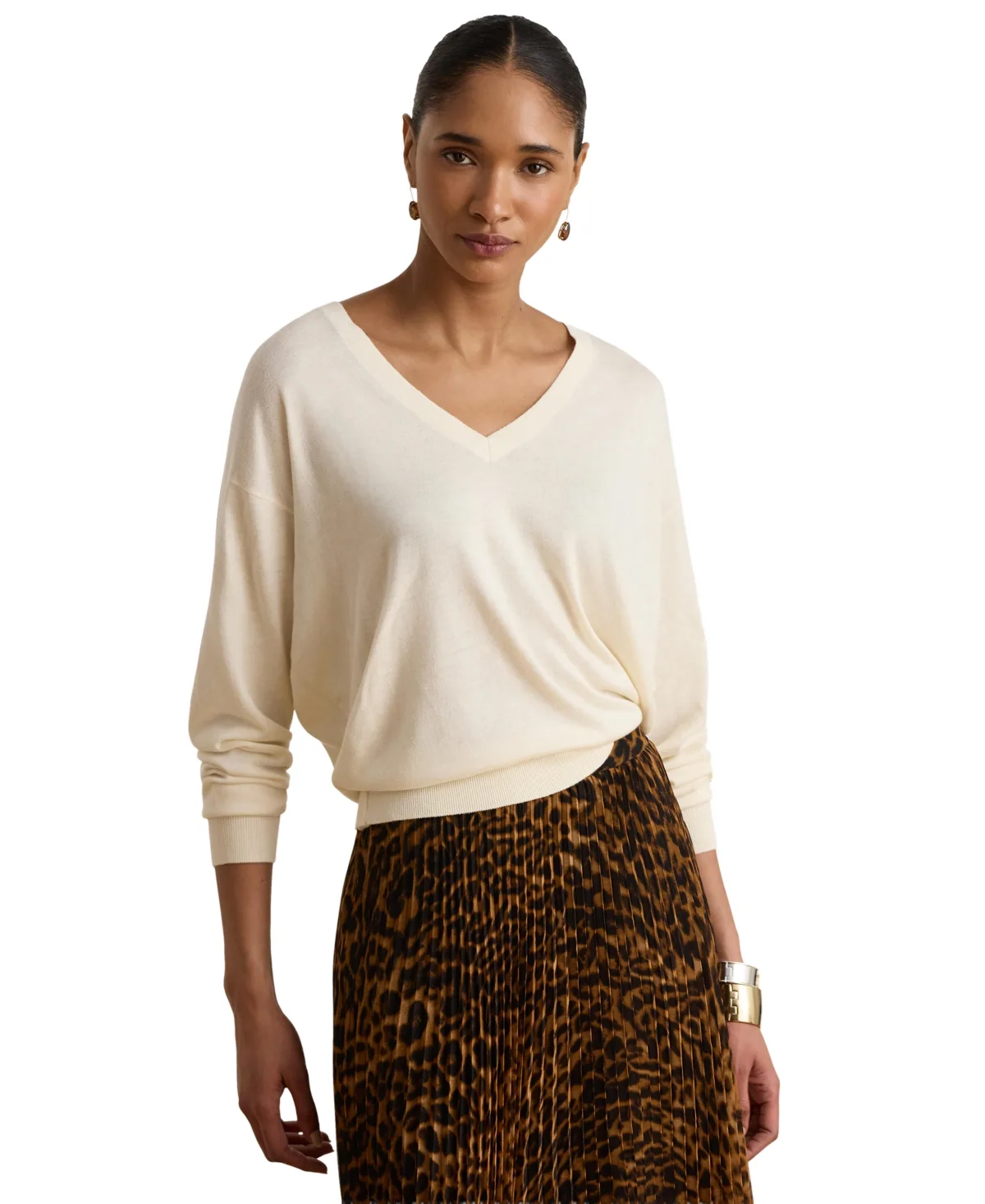 Long-Sleeve V-Neck Sweater by Lauren Ralph Lauren