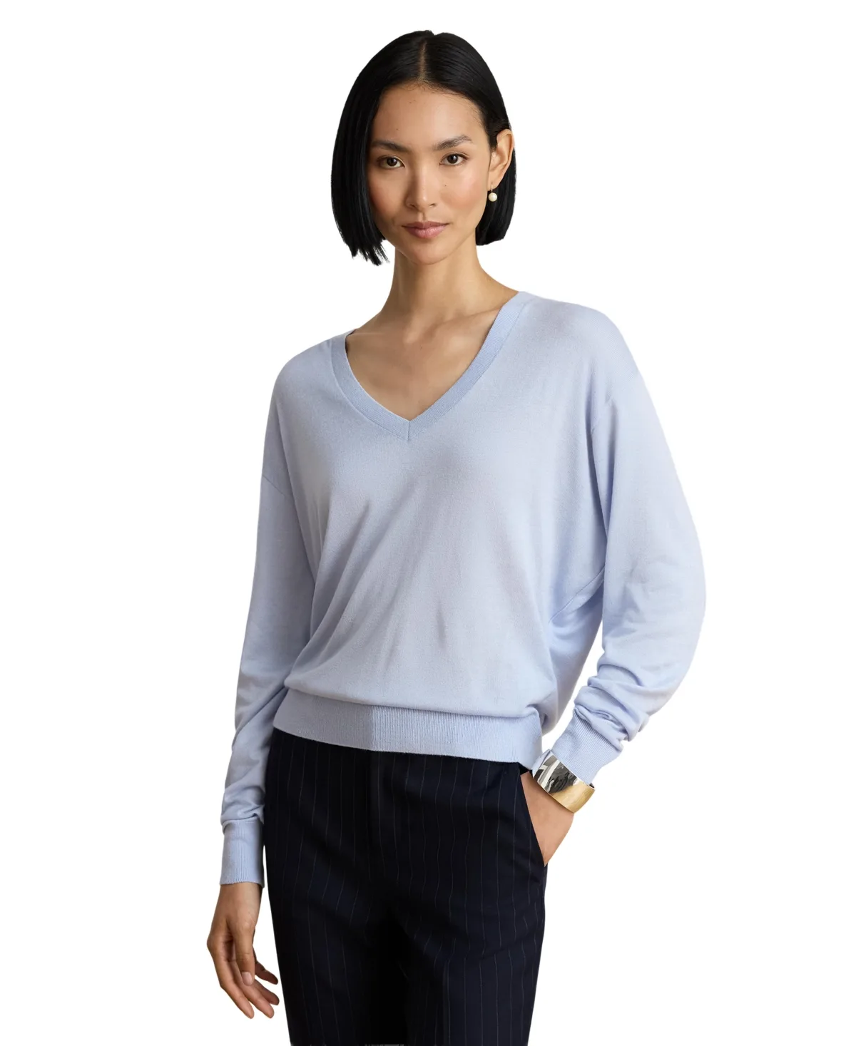 Long-Sleeve V-Neck Sweater