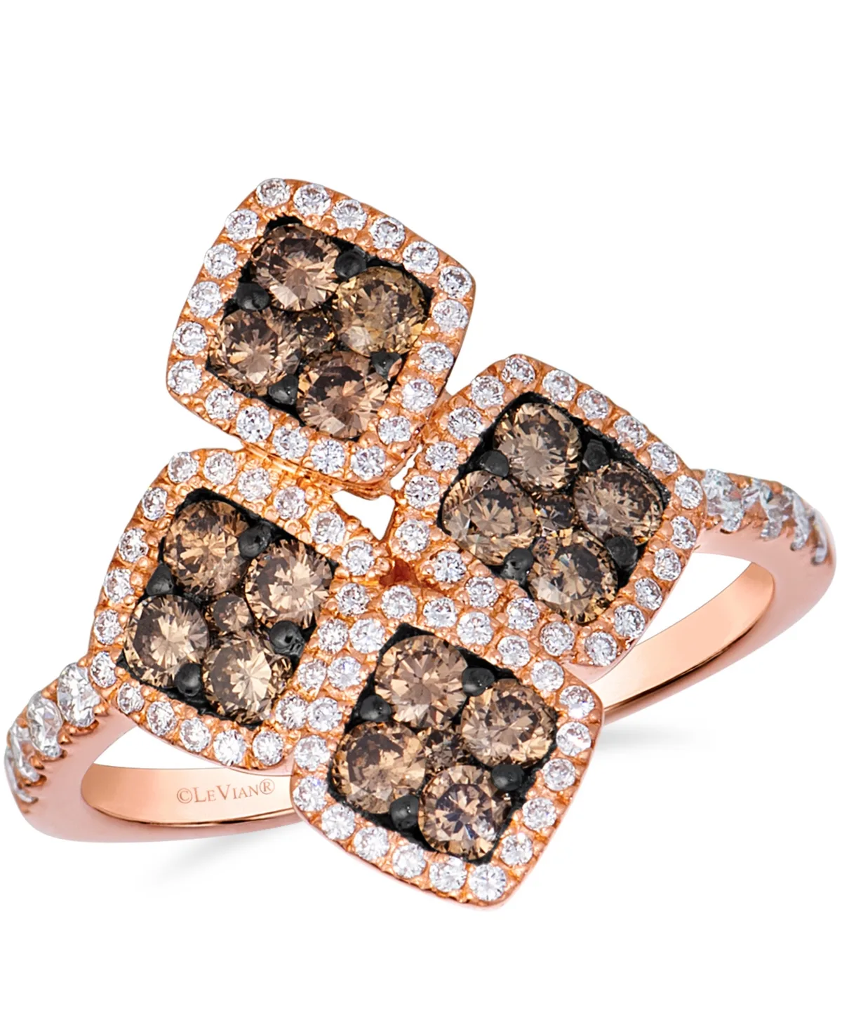 Chocolate Diamond (0.76 ct. t.w.) & Vanilla Diamond (0.35 ct. t.w.) Ring in 14k Strawberry Gold by Le Vian