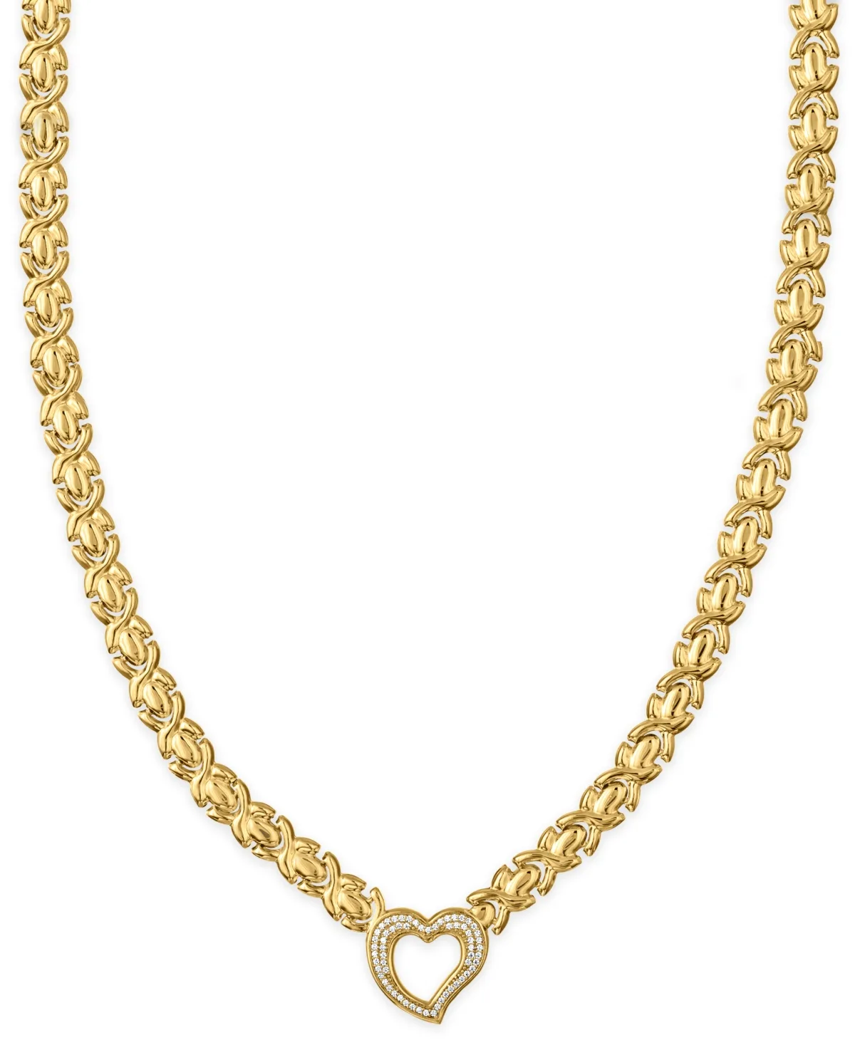 Diamond Open Heart Necklace (1/3 ct. t.w.) in 14k Gold Over Sterling Silver by Macy's