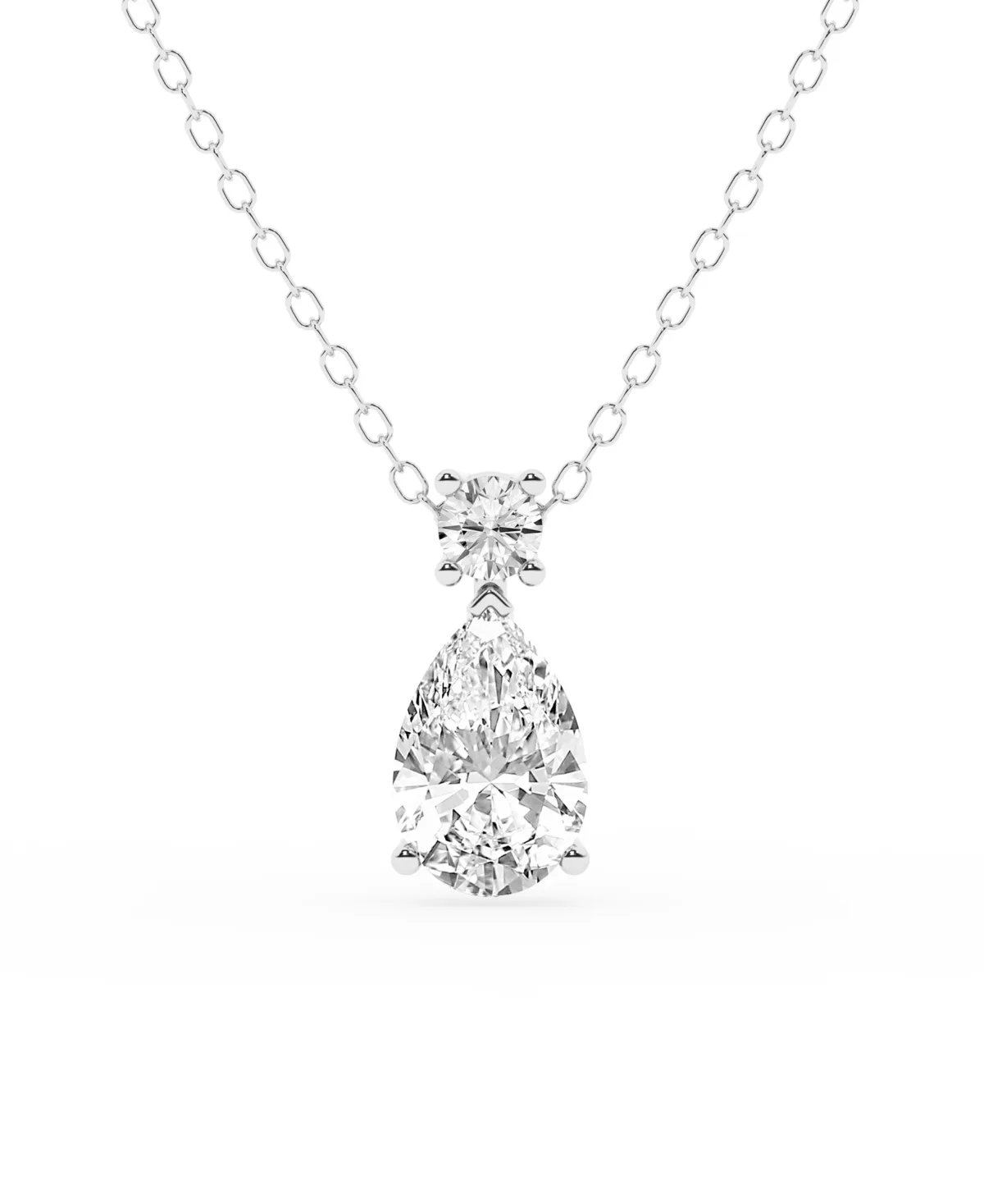 Badgley Mischka Lab Grown Diamond Pendant Necklace (1-1/10 ct. t.w.) in 14k White Gold by Macy's
