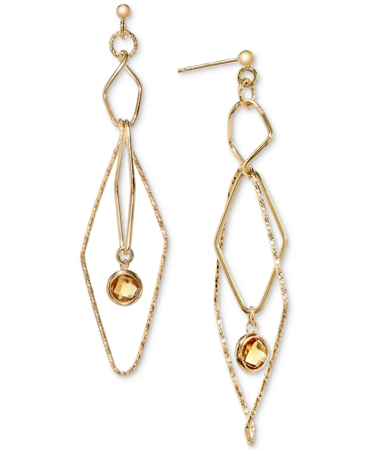 Openwork Orbital Geometric Drop Earrings (5/8 ct. t.w.) in 14k Gold-Plated Sterling Silver by Macy's