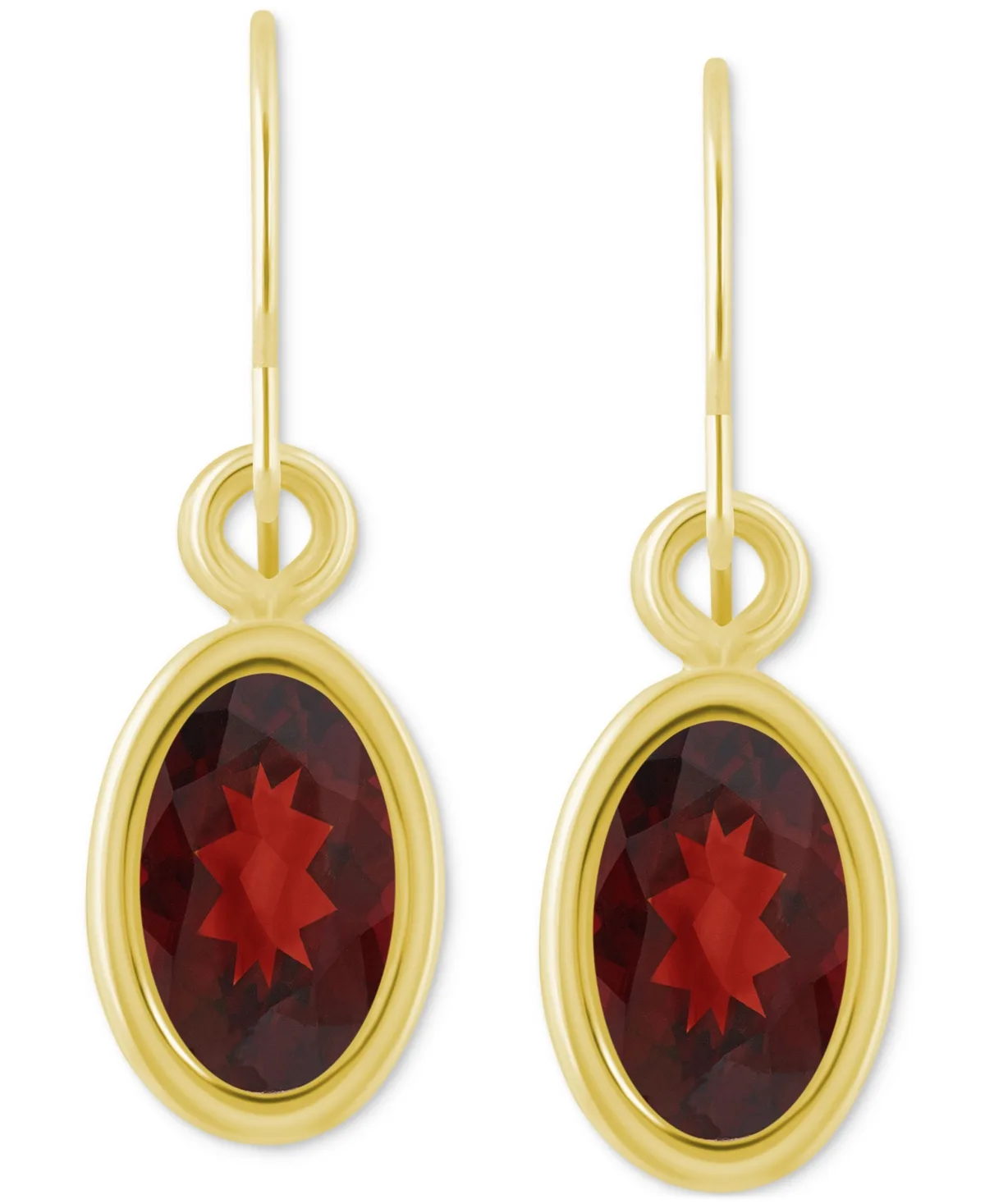 Oval Gemstone Drop Earrings in 10k Yellow Gold or White Gold by Macy's