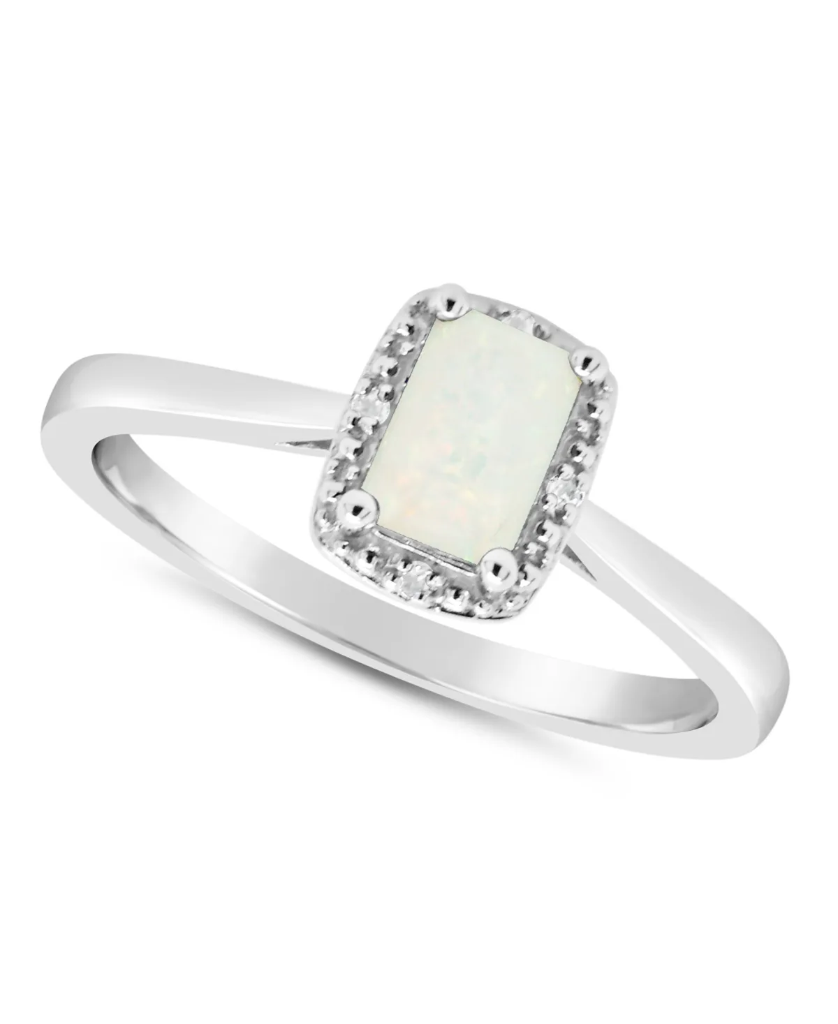 Gemstone and Diamond Accent Ring in Sterling Silver by Macy's