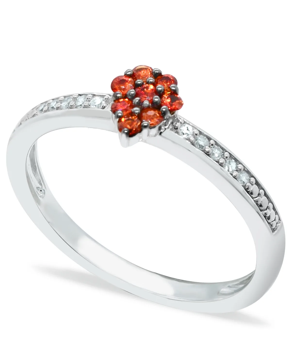 Sapphire (1/4 ct. t.w.) Diamond (1/20 ct. t.w.) Stackable Ring Set in Sterling Silver by Macy's