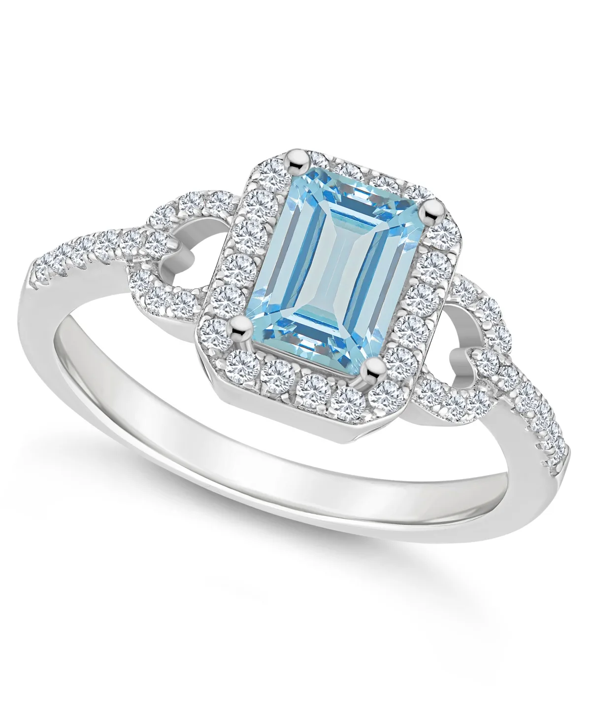 (1/3 ct. t.w.) Halo Ring in Sterling Silver by Macy's
