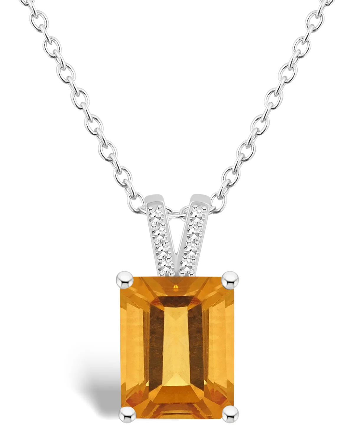 (3-1/6 Ct.t.w.) and Diamond Accent Pendant Necklace in Sterling Silver by Macy's