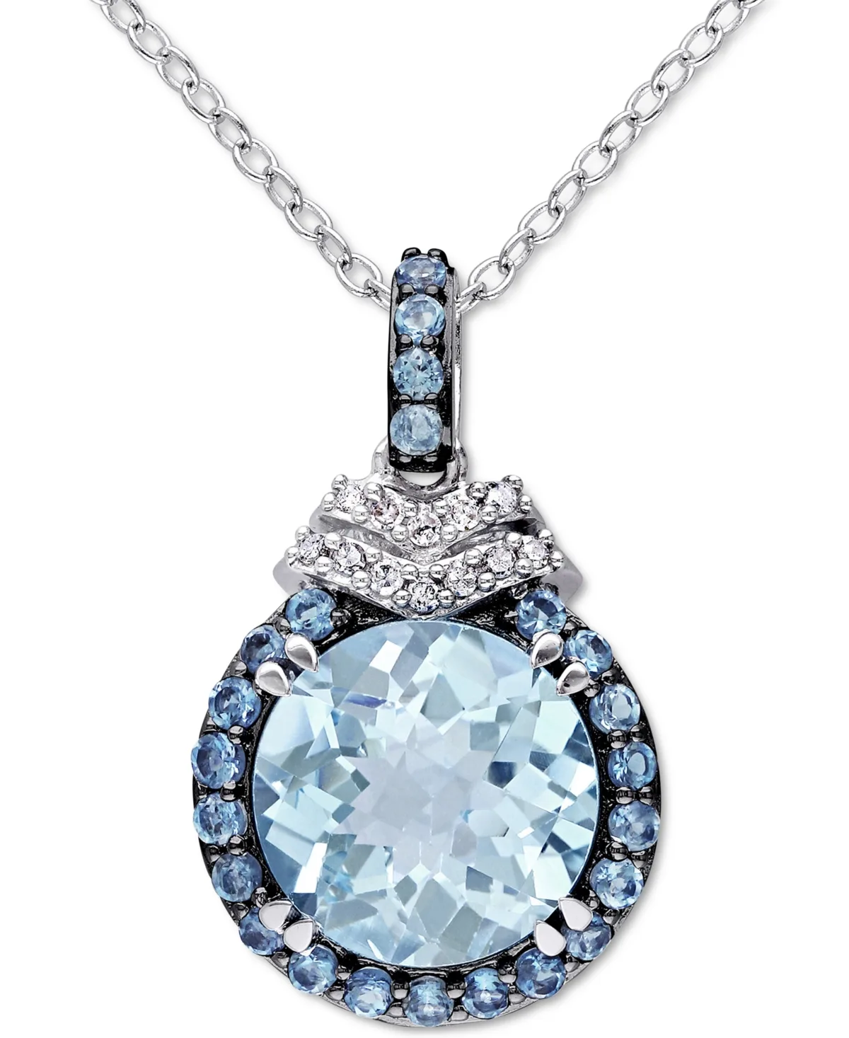 (4-3/4 ct. t.w.) & Diamond (1/20 ct. t.w.) 18" Pendant Necklace in Sterling Silver