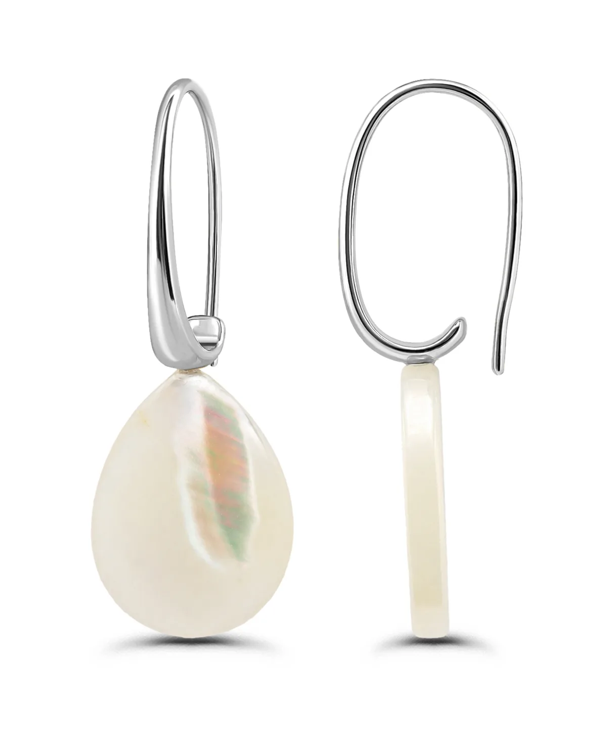 Genuine Howlite Chrysocolla Teardrop Shape Drop on Hardwire Fishhook Closure Earrings