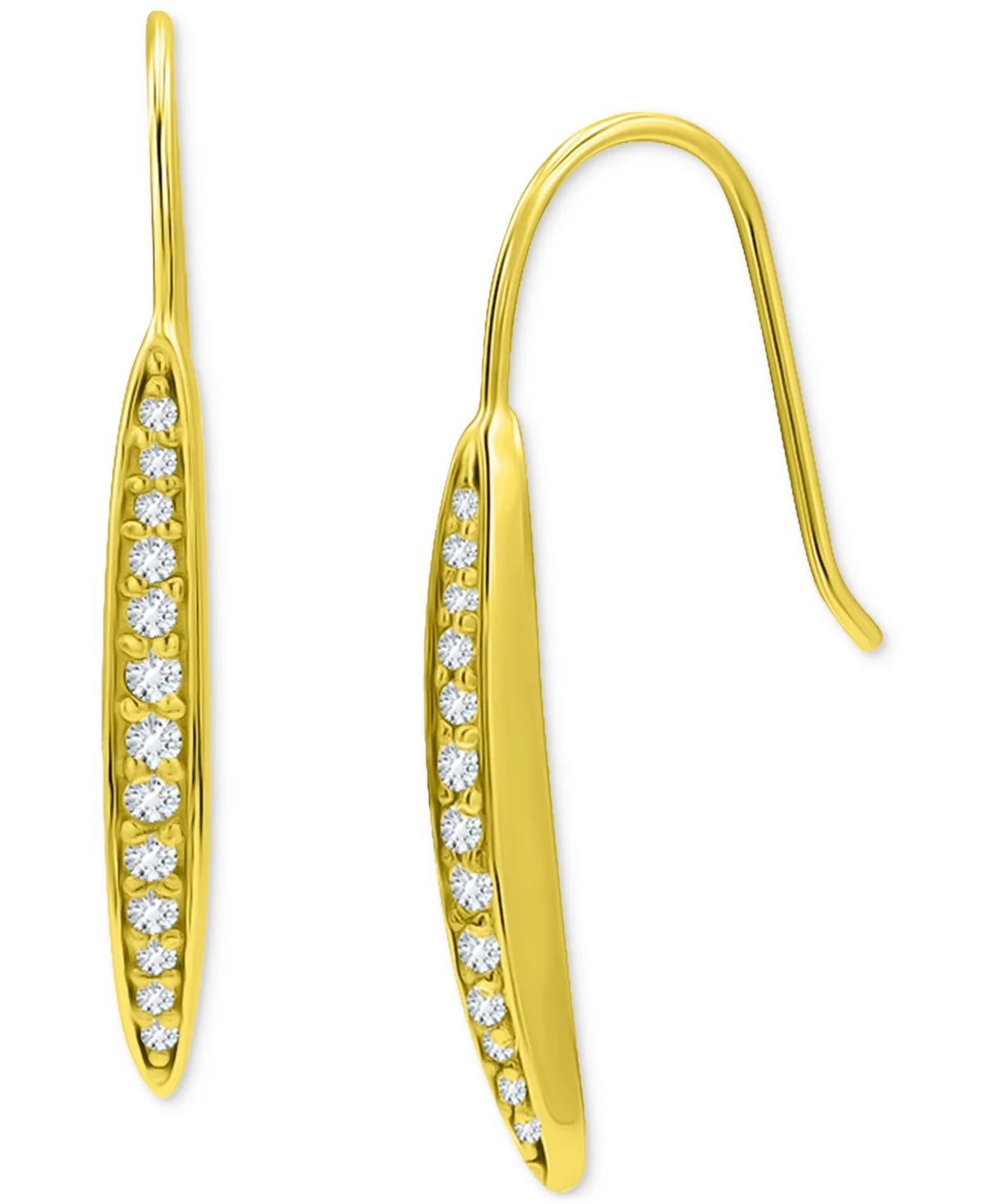 Pave Bar Linear Drop Earrings in Sterling Silver by Giani Bernini