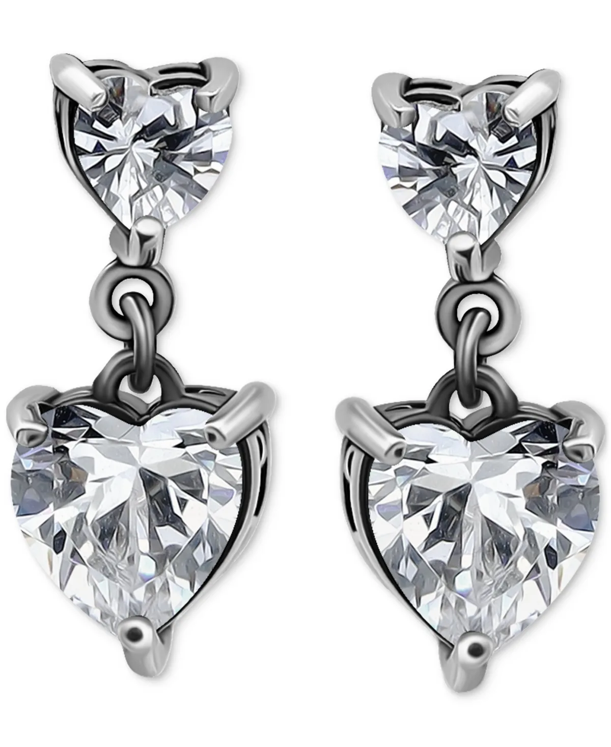Cubic Zirconia Heart Drop Earrings (3-1/10 ct. t.w.) in 18k Gold Over Sterling Silver (also Available in Sterling Silver) by Giani Bernini