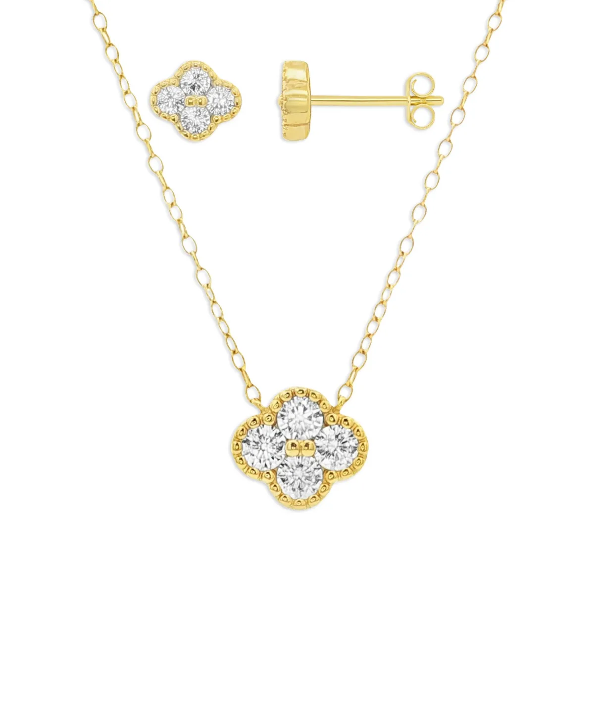 Plated Clover Necklace and Earring Set by Giani Bernini