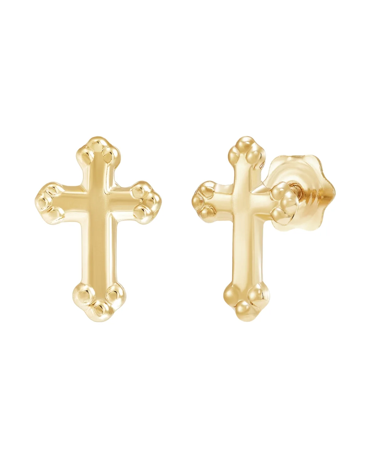 Cross Stud Earrings in 10k Yellow Gold by Macy's