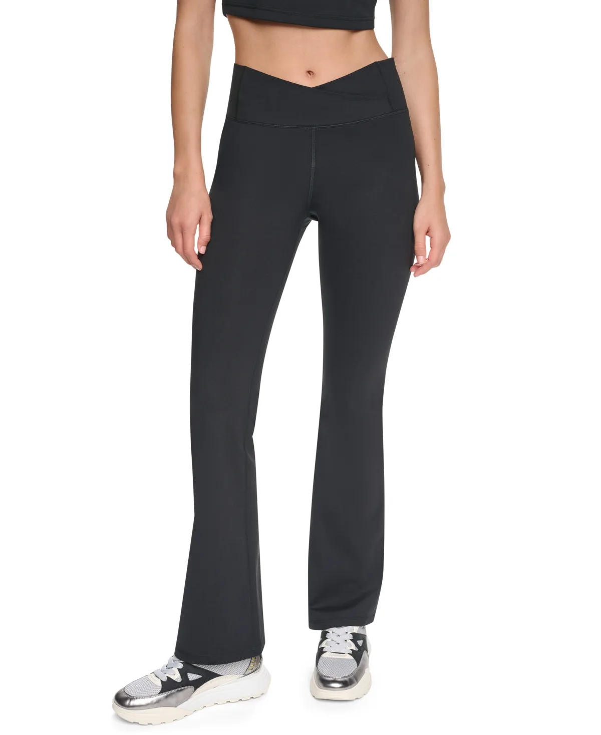 Cross Front Balance Compression High-Waist Flare Pants by Dkny Sport