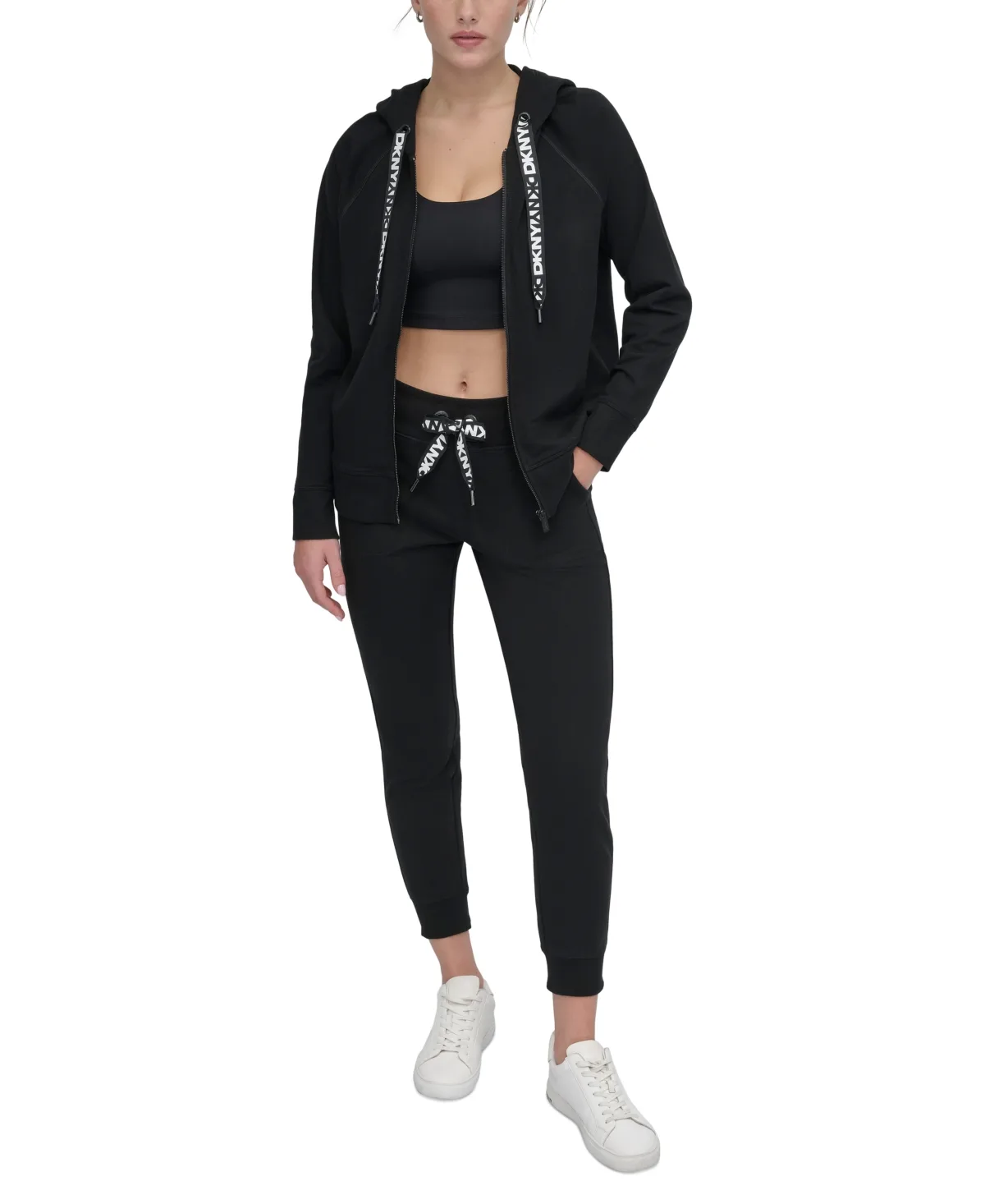 Two-Tone Zip-Front Long-Sleeve Hoodie by Dkny Sport