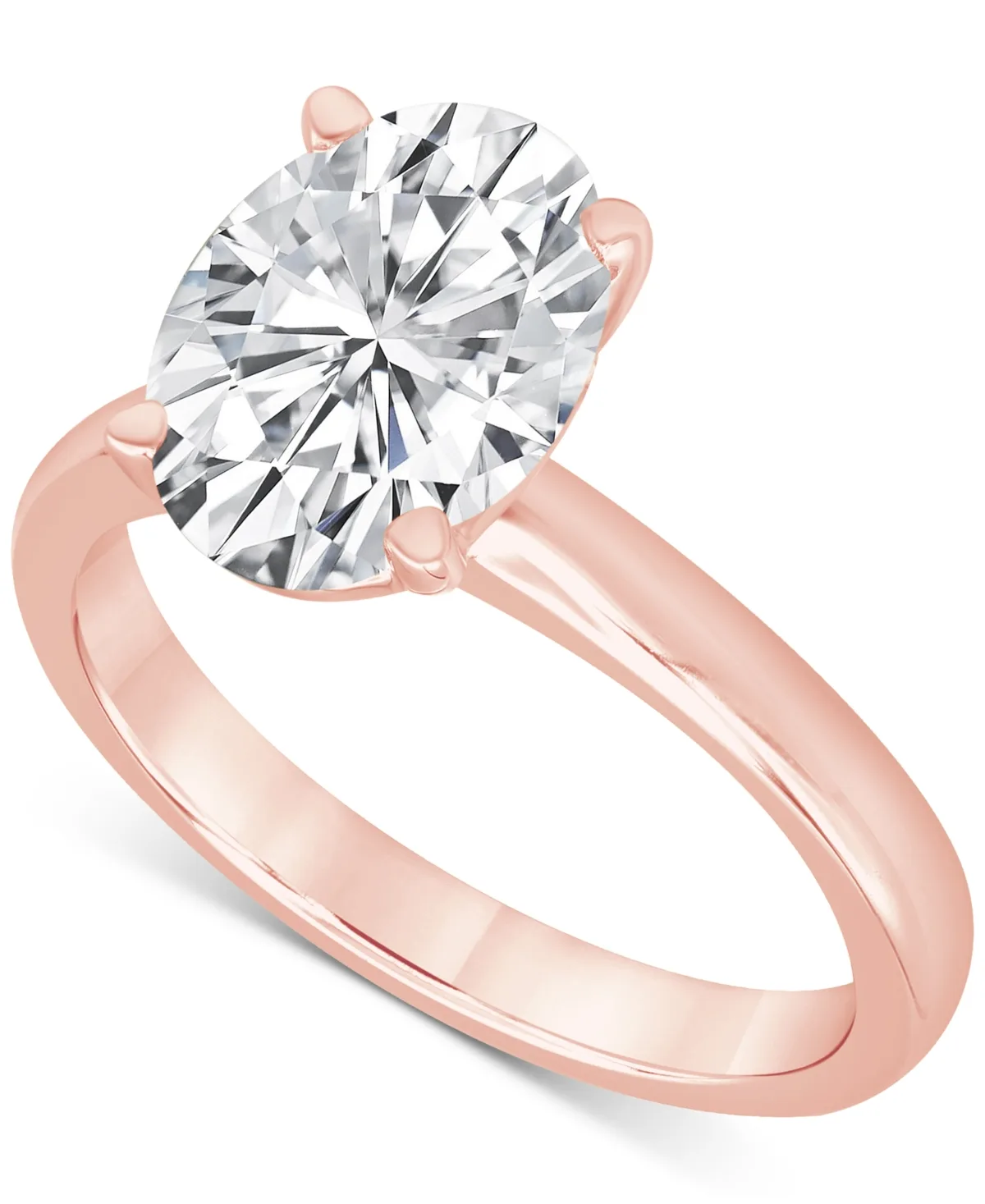 Badgley Mischka Certified Lab Grown Diamond Oval-Cut Solitaire Engagement Ring (5 ct. t.w.) in 14k Gold