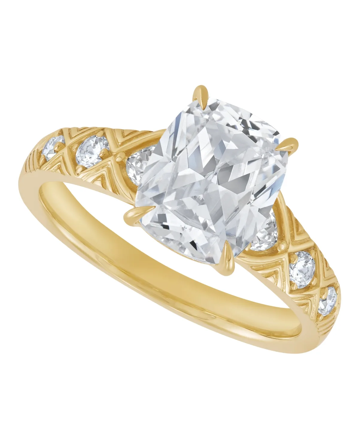 Grown with Love Lab-Grown Diamond Engagement Ring (3-1/3 ct. t.w.) in 14k Yellow Gold by Macy's