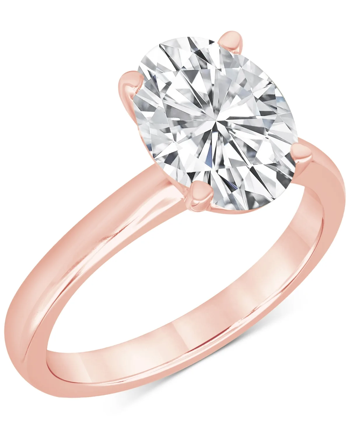 Badgley Mischka Certified Lab Grown Diamond Oval Solitaire Engagement Ring (4 ct. t.w.) in 14k Gold