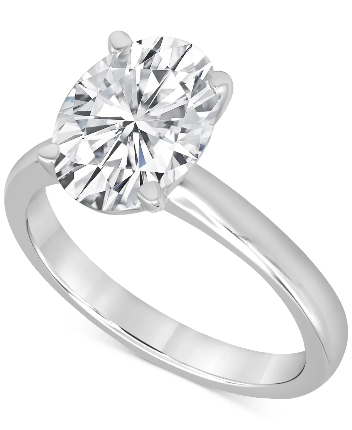 Badgley Mischka Certified Lab Grown Diamond Oval Solitaire Engagement Ring (4 ct. t.w.) in 14k Gold