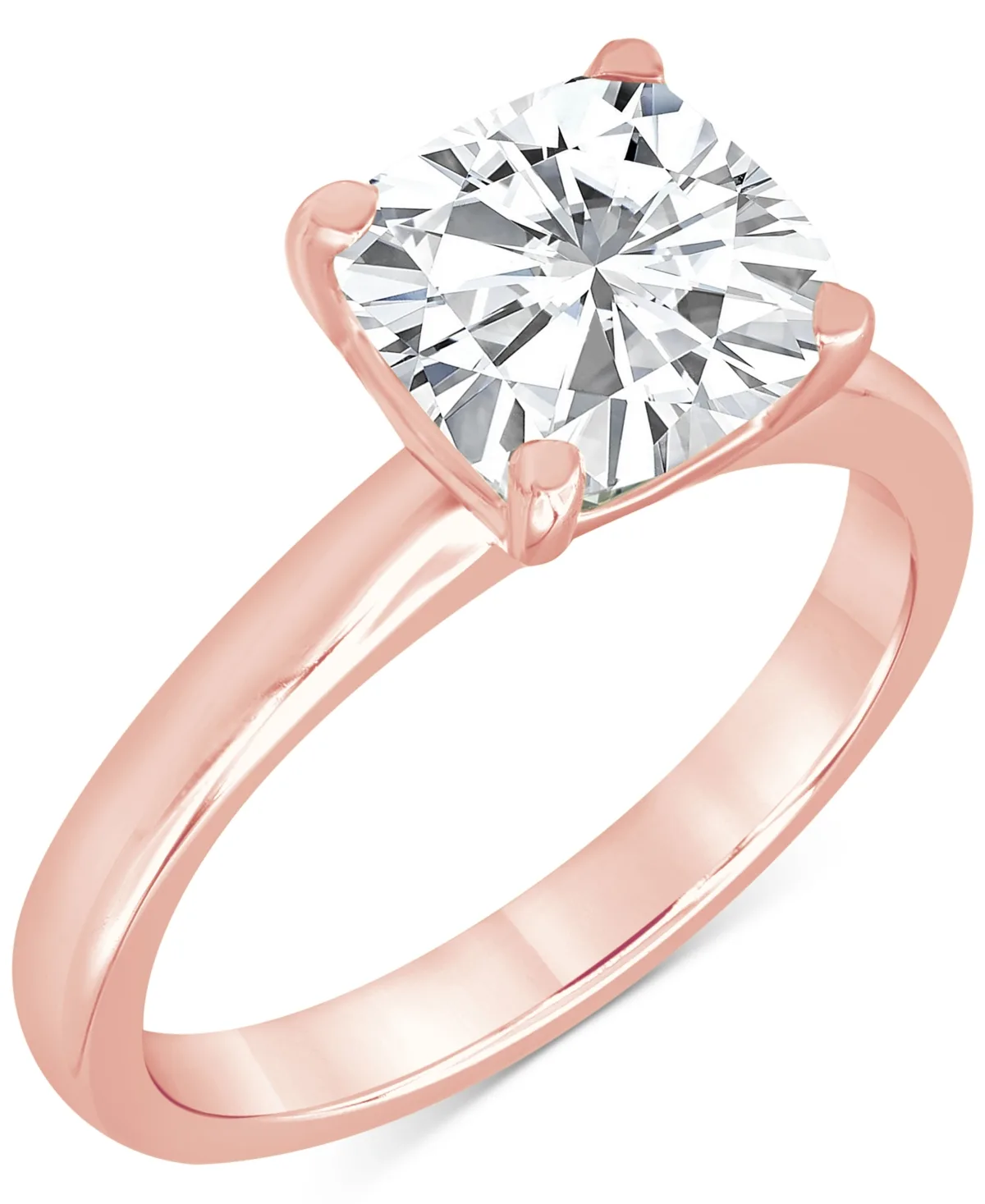 Badgley Mischka Certified Lab Grown Diamond Cushion-Cut Solitaire Engagement Ring (5 ct. t.w.) in 14k Gold by Macy's