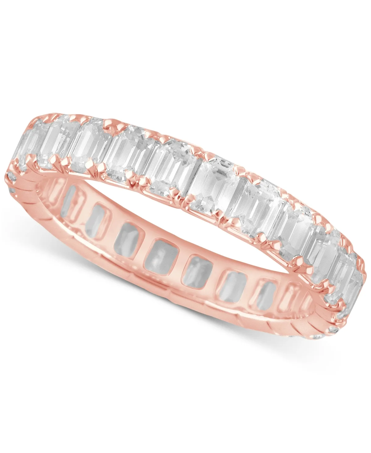 Badgley Mischka Certified Lab Grown Diamond Emerald-Cut Eternity Band (3 ct. t.w.) in 14k Gold by Macy's